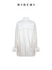 HIDEMI 进口百分醋酸飘带领设计感v领折叠袖压褶重工衬衫上衣 商品缩略图8