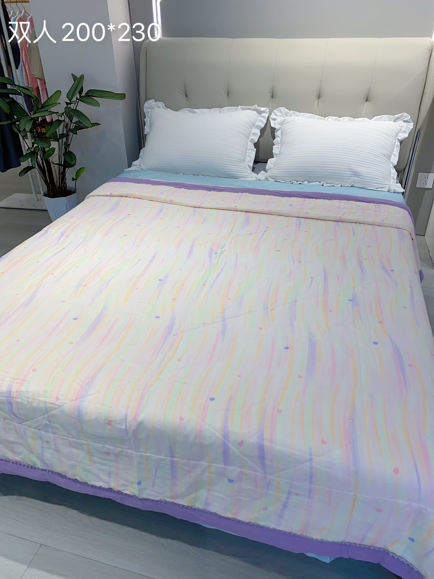 松植屋全棉纱布空调被双层纱布棉花夏被 200*230cm精选新疆长绒棉夏季薄款被子