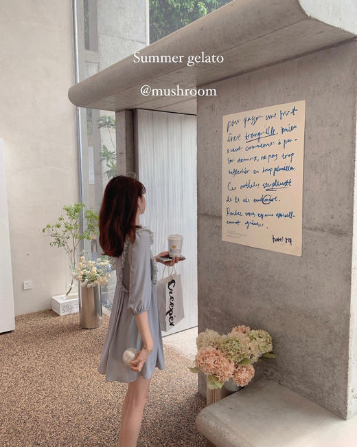 金蘑菇菇【夏日威尼斯】 连里料都垂坠轻薄法式仙女裙遮肉连衣裙 商品图4