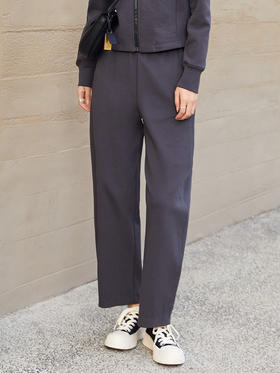 韩系慵懒风必备！深灰色直筒休闲裤，舒适百搭超显腿长