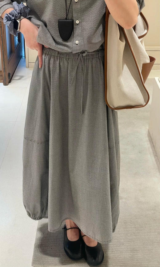 【高品质私服】【IC棉涤色织布半身裙+衬衫】格纹的经典、茧型的松弛、抽绳的巧思，触感蓬松柔软且视觉俏皮G1488/G1473-CC【无标出货 介意慎拍】 商品图1