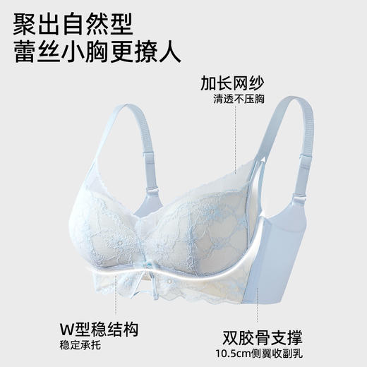【商场同款】熳洁儿 小胸聚拢文胸法式蕾丝薄杯云感棉AB通杯25201540 商品图1