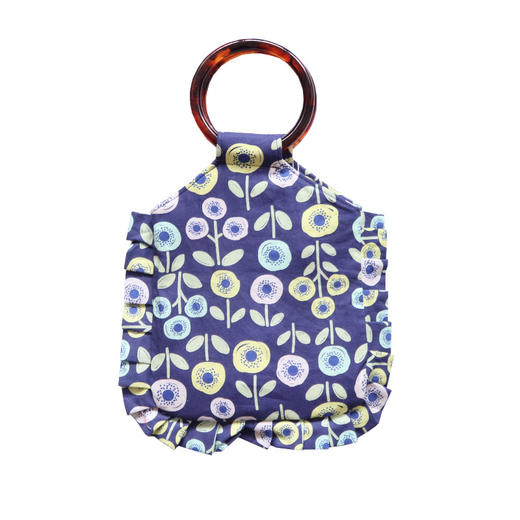 HUJI祤集荷叶边圆环柄手提包插画小可爱花花 商品图1