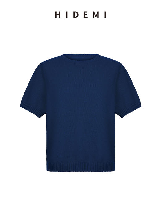 HIDEMI【董生活同款】进口澳洲美利奴羊毛多股纱圆领叠穿神器短袖毛衣 商品图11