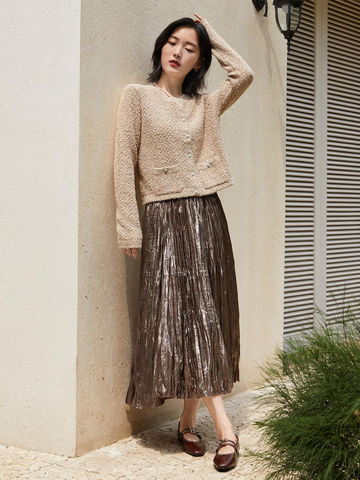 小香风针织开衫女春秋 圆领短款外搭上衣 温柔风长袖毛衣外套 商品图1