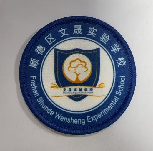 通版顺德区文晟实验学校包边校徽校服布标姓名贴章可缝烫现货发51 商品图0