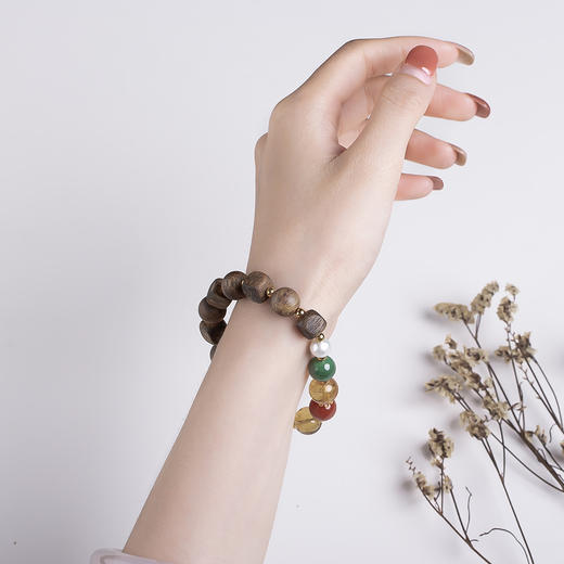 xy0454沉香+发晶珍珠多宝手串 商品图7