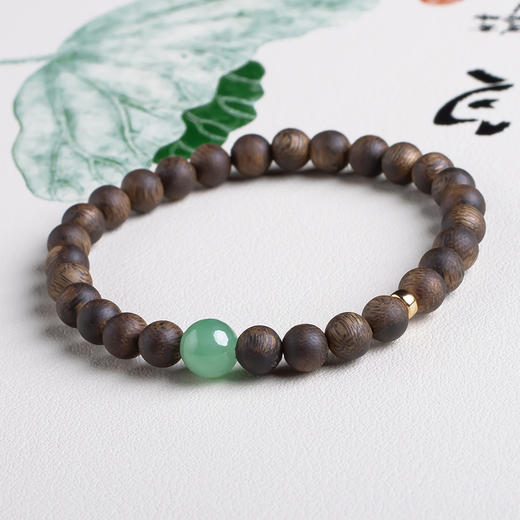 xy0453沉香+翡翠素雅手串 商品图3