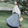 绽放旅行女装418朵/复活款·2019年提花条纹亚麻圆领蝙蝠袖T恤女 商品缩略图1