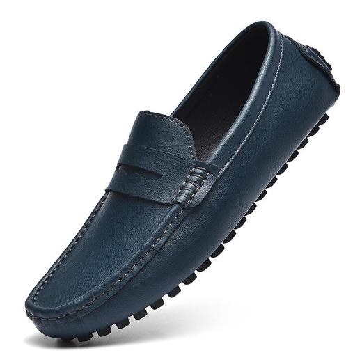 【百搭牛皮豆豆鞋】牛皮懒人驾车鞋休闲鞋手工缝线牛皮大码男鞋子 商品图3