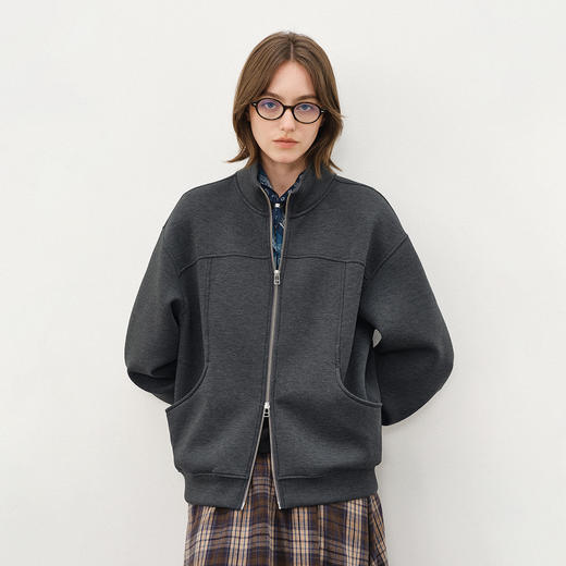 714street美式短廓版型拼接卫衣男2025秋冬新款宽松立领夹克外套 商品图1