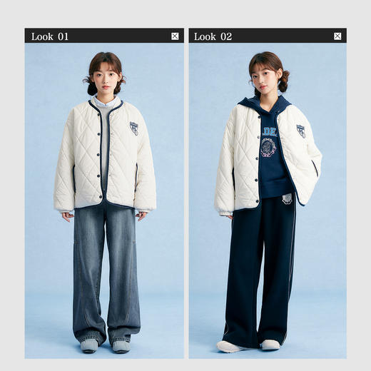 笛莎Deesha青少年女童外套2025秋季女童绗棉棒球领外套 商品图2