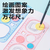 得力VC128百变万花尺套装多功能尺子几何绘图手抄报画图镂空尺（颜色随机） 商品缩略图2