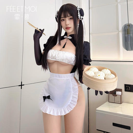 【情趣内衣】 霏慕 中式女仆开裆连体衣套装ZY55 商品图4