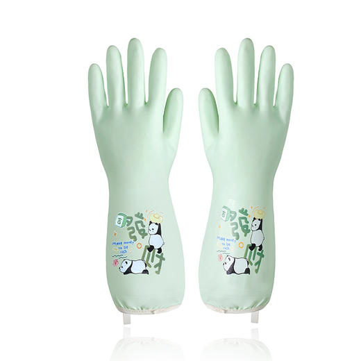 送挂钩！【轻奢质感，高颜值家务手套！】橡胶手套 干活加厚耐用 加长清洁防水 洗衣厨房洗碗手套 家务加绒-QA 商品图3