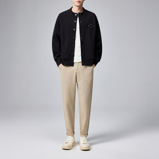 墨麦客男装复合横纹肌理男士夹克2024春秋新款宽松休闲外套男潮流 商品图4