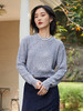 气质款灰色毛边针织衫女 宽松圆领长袖百搭上衣 商品缩略图0
