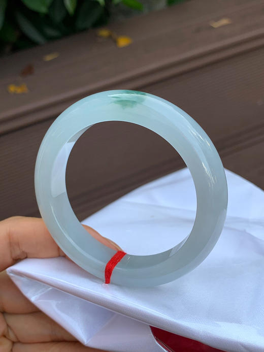 620515，51.5圈口，糯冰飘花正圈平安镯，底子胶润 商品图2