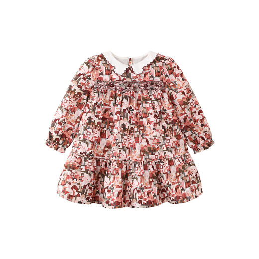 【高定系列】英氏女童裙子秋季长袖女童桑蚕丝裙子印花女生裙子 商品图4