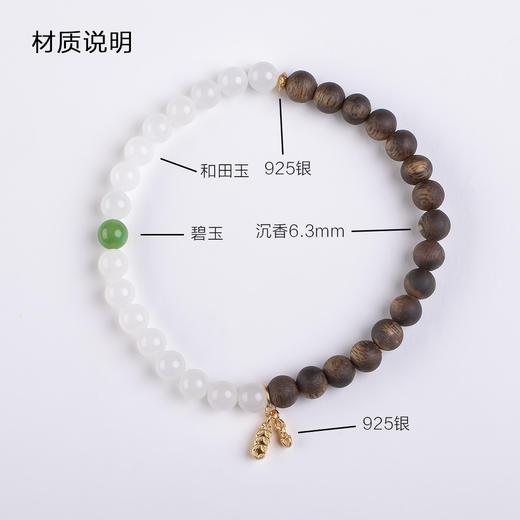 xy0451沉香+和田玉半山半水手串 商品图11