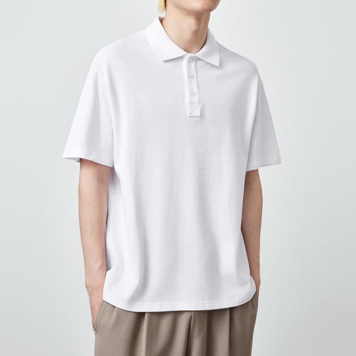 墨麦客男装2024夏季新款重磅纯棉短袖polo衫男士翻领纯色t恤71291 商品图1