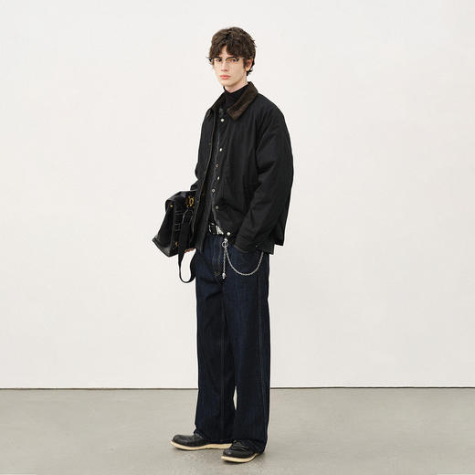 714street经典美式纯棉原色牛仔裤男2025秋季新款微宽松直筒长裤 商品图2