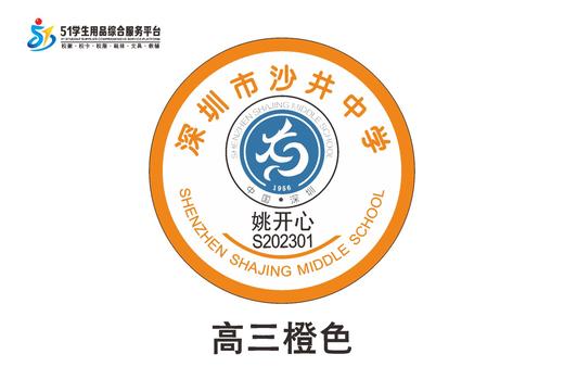 定制深圳市宝安区沙井中学校徽定做布标姓名贴布标胸章缝制包邮51 商品图4