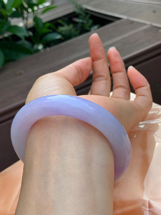 620514，55.8圈口，细糯化紫罗兰圆条福镯，满紫圆条，底子细腻有水 商品图5