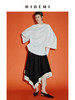 HIDEMI 进口可再生混纺纱线不对称黑白拼接设计感伞状经典时髦半身裙 商品缩略图3