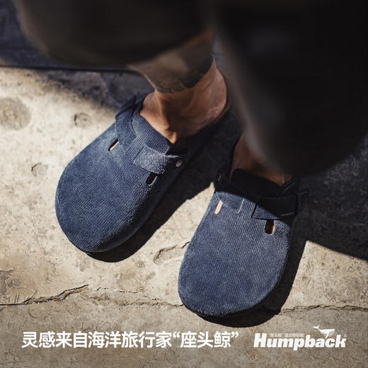 马登2025夏季新款座头鲸蓝色穆勒鞋男休闲平底全包头外穿半拖鞋子 商品图1