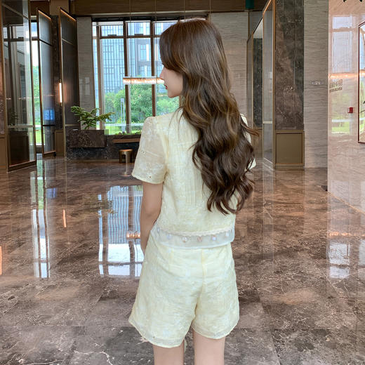 奢姿大码女装2026夏季波西米亚风两件套胖妹妹减龄花边V领套装9952922159 商品图3