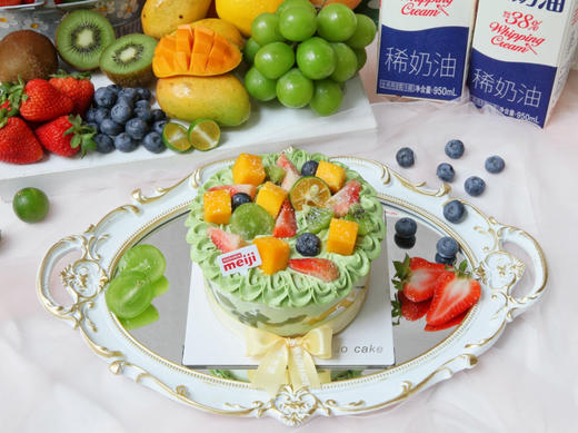 抹茶鲜果 明治淡奶油 五十铃抹茶粉 时令鲜果 商品图2