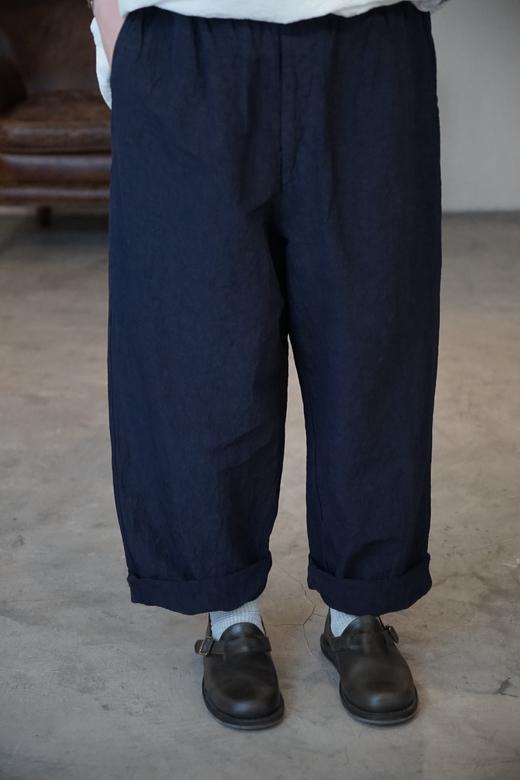 Manuelle Guibal 深蓝麻质阔腿裤 商品图3