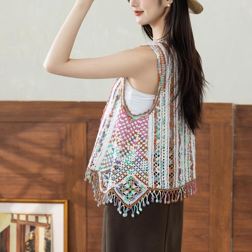 苏苏姐家轻染流苏背心手工DIY钩针纯棉蕾丝线毛线团自制材料包 商品图2