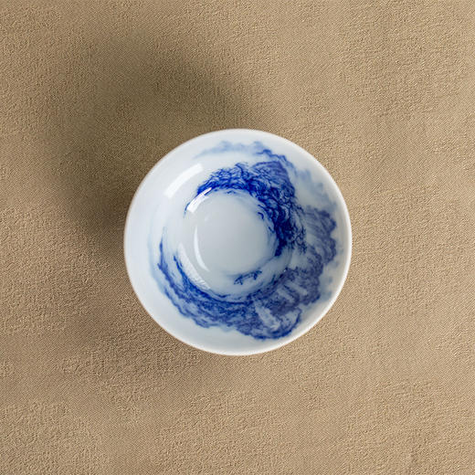 一儒堂青花墨彩山水小对杯 商品图8