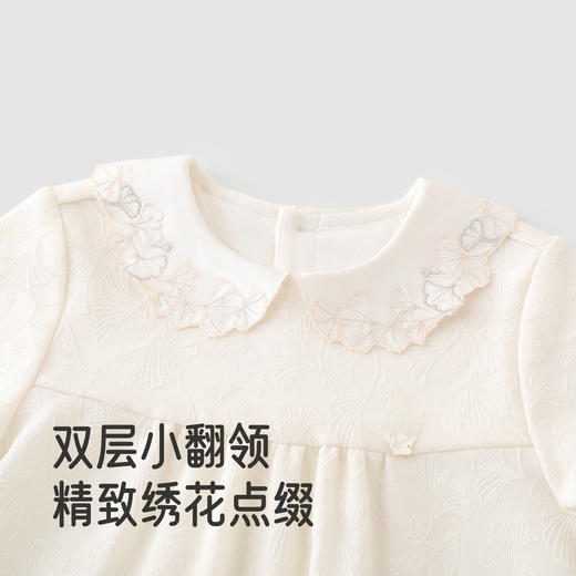 【高定系列】英氏新生婴儿衣服秋装新款棉羊毛女宝宝长袖翻领哈衣 商品图2