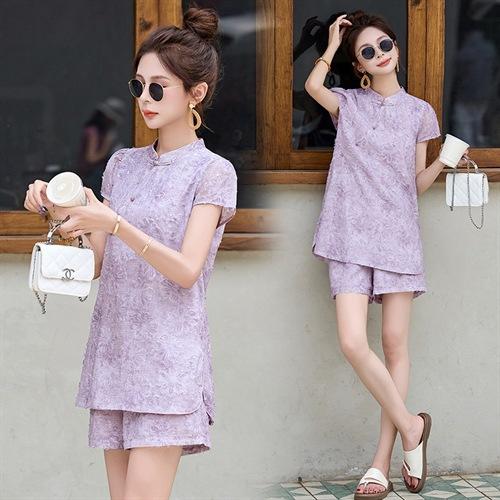新中式国风气质改良，上衣短裤两件套HR-ZYQ2582 商品图2