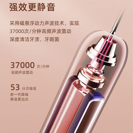 KOOKZZ 德国 酷客者YS19电动牙刷6种模式18档 USB充电超长续航 成人声波震动 原装4枚刷头 YS19电动牙刷 商品图2