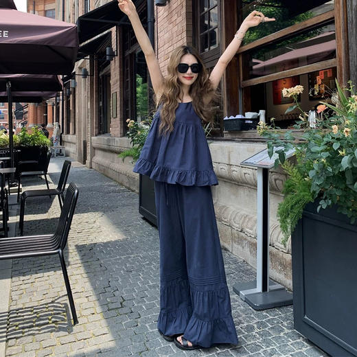 裁缝学苑AH34无袖吊带小衫纸样阔腿裤套装女装裤子样板图纸 商品图4