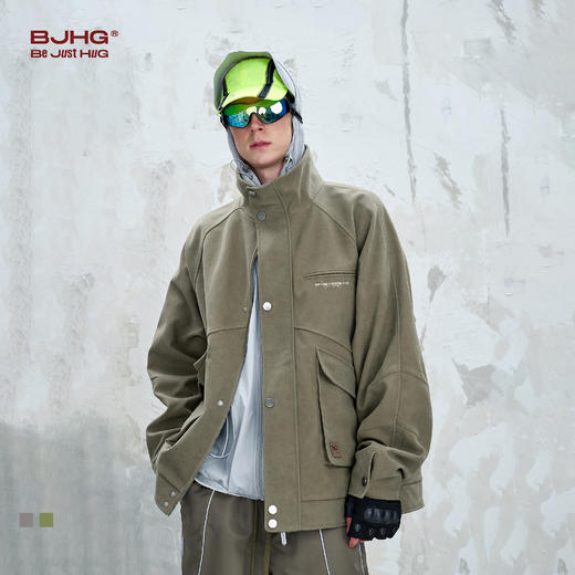 BJHG不计后果美式复古PU皮外套男款秋装刺绣机能风小众设计感夹克 商品图1