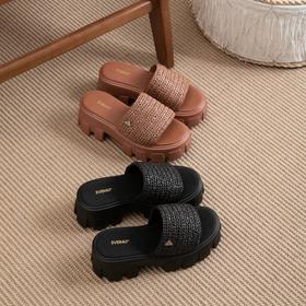【澳洲品牌】EVERAU 编织仲夏厚底拖鞋编织拖鞋EA2050