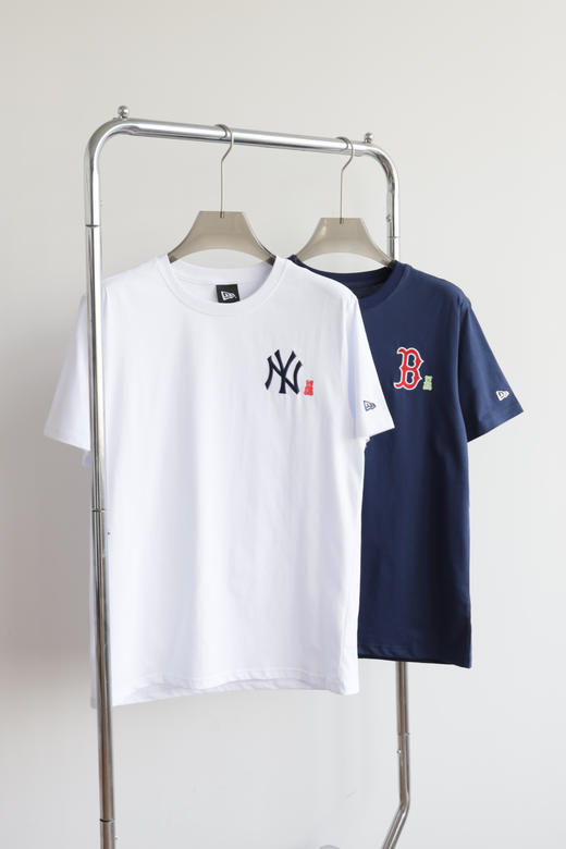 纽①华 小熊印花 情侣款圆领短袖T恤 TX566 商品图1