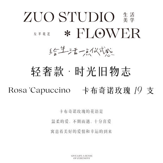轻奢款【时光旧物志】 19 支卡布奇诺玫瑰 温柔的爱花束/复古故事感/高级感/纪念日/告白时刻/闺蜜聚会/自我犒劳 商品图3