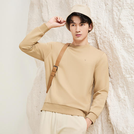 【新疆棉】柒牌男士圆领卫衣秋季新款时尚休闲百搭套头长袖上衣129W70180 商品图1