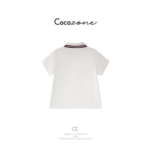COCO ZONE 刘一一【100棉】撞色POLO领老钱风T恤 CD2A1523 商品图1