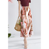 米思阳2026春新款时尚粉色印花中长裙顺滑显瘦百搭半身裙1814 商品缩略图1