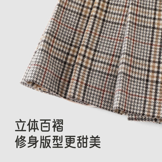 【高定系列】英氏女童裙子秋冬绵羊毛裙子保暖百搭女童半身裙 商品图3