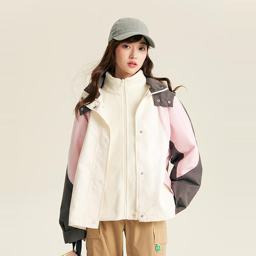 笛莎Deesha青少年女童外套2025秋季女童拼色三合一外套 商品图2