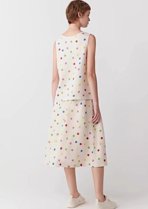 【高品质私服】【IC亚麻平纹布多巴胺彩色圆点花式上衣+半身裙】小A型极简廓形，与俏皮圆点印花结合，彰显质朴自然气息G1490/G1489-CC【无标出货 介意慎拍】 商品图7