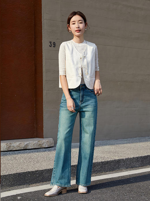 高级感中式风修身复古扣马甲外套 商品图1